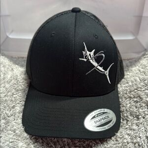 New Yupoong The Classic Black Snapback Hat with embroidered Marlin Logo